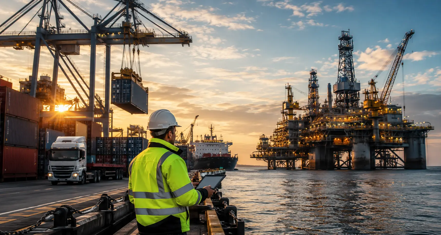 Operação portuária e offshore com fornecimento industrial